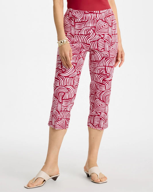 Brigitte™ Slim Geo Pull-On Capri Pant - US 5034