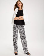Geo Pull-On Wide-Leg Linen Pants - US 5424