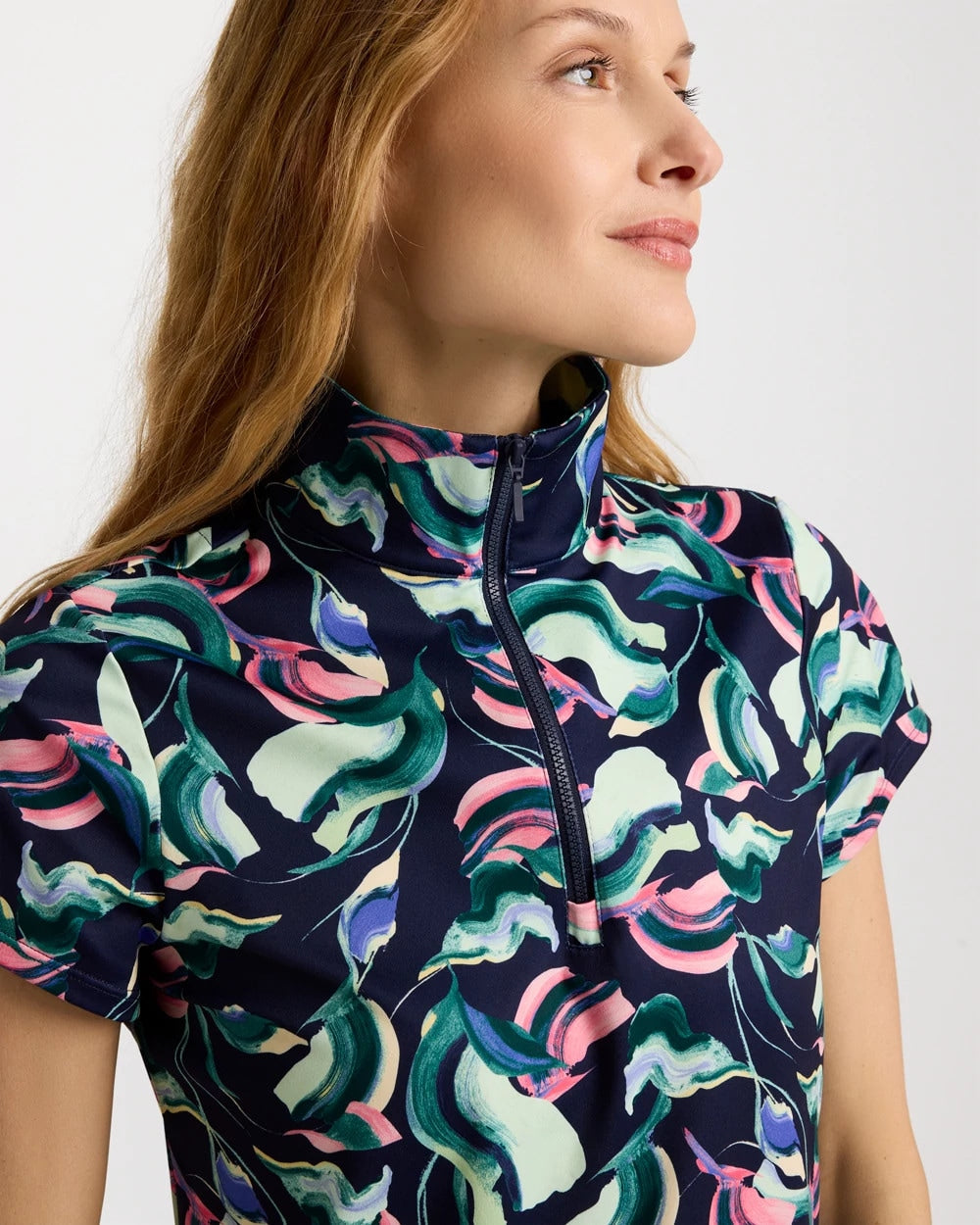 Zenergy® UPF Blooms Half Zip Polo - US 3904