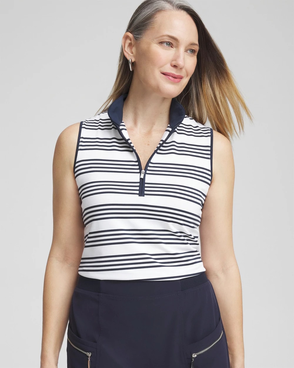 Zenergy® UPF Knit Stripe Polo Tank - US 5842