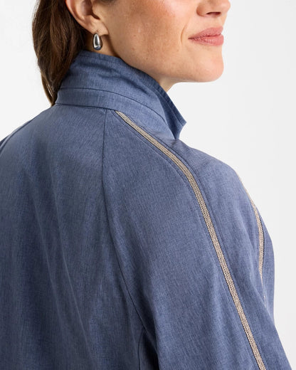 Zenergy® UPF Zip-Front Caviar Trim Jacket - US 8243