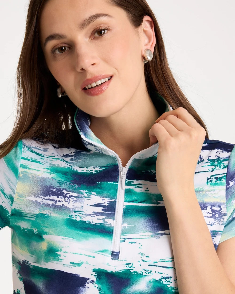 Zenergy® UPF Watercolor Half Zip Polo - US 2502