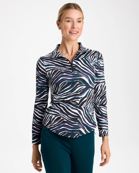 Zenergy® UPF Animal Print Half-Zip Polo - US 7007