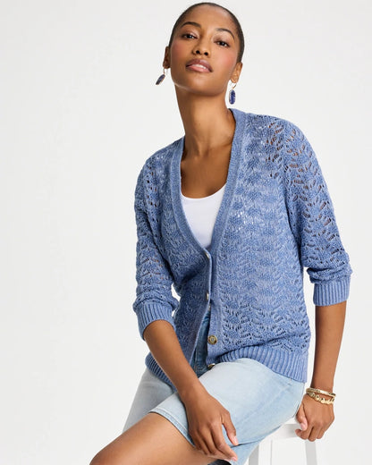 Crochet Knit Pointelle Cardigan - US 2335