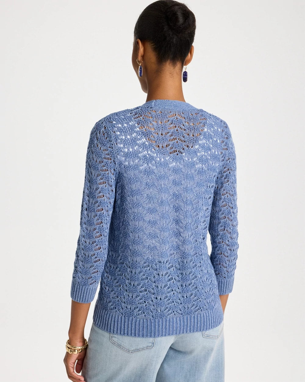 Crochet Knit Pointelle Cardigan - US 2335
