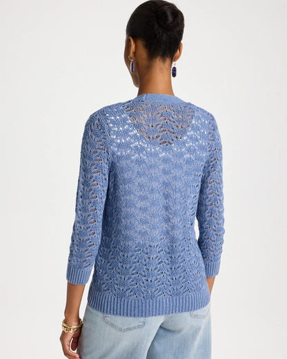 Crochet Knit Pointelle Cardigan - US 2335