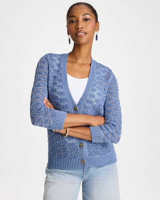 Crochet Knit Pointelle Cardigan - US 2335