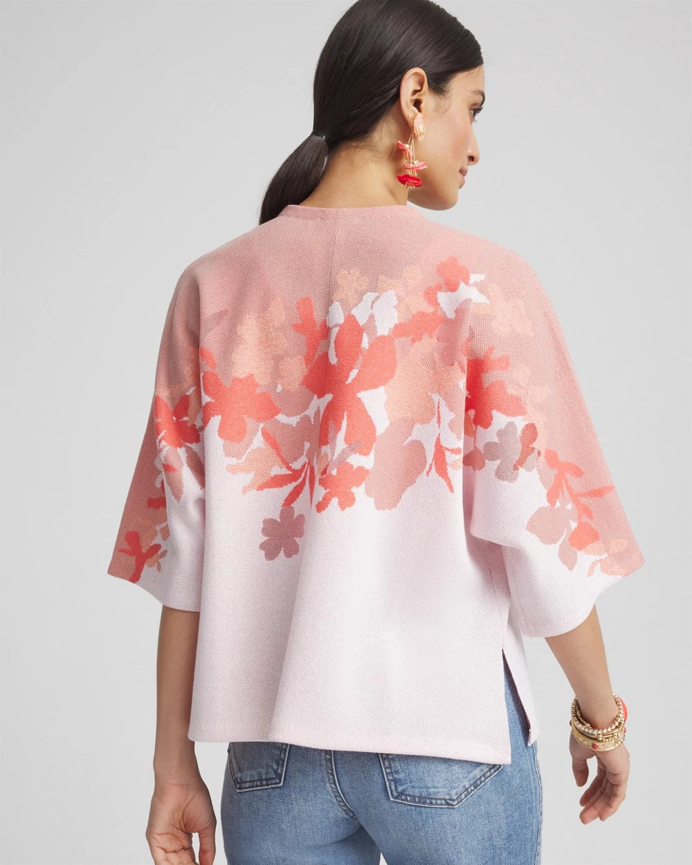 Jacquard Kimono-Style Cardigan - US 0798