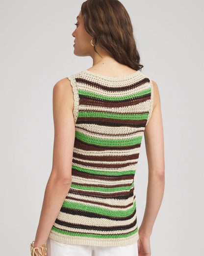 Contemporary Striped Sweater Tank - US 2117