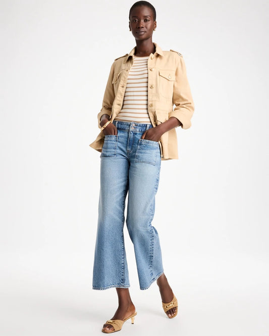 Vintage Chic Wide Crop Flare Jeans - US 0384
