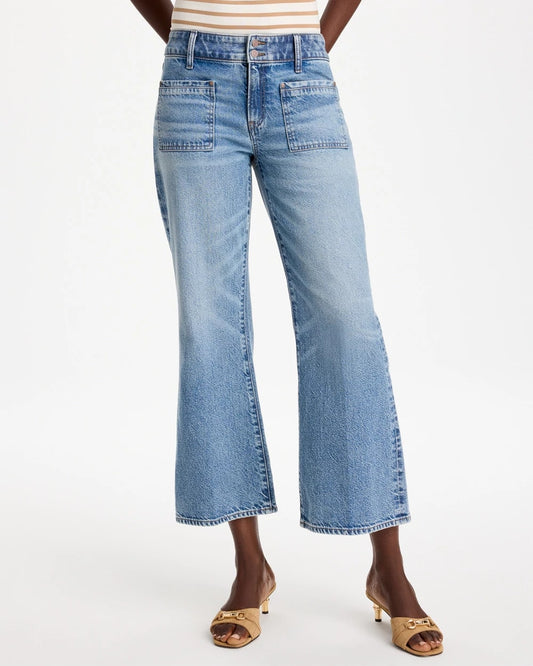 Vintage Chic Wide Crop Flare Jeans - US 0384