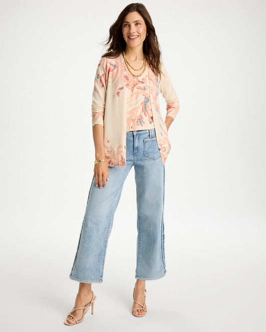 Frayed Contrast Girlfriend Wide Crop Jeans - US 3561