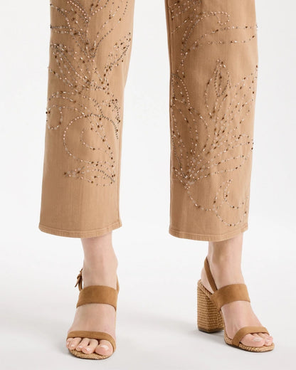 Girlfriend Studded Wide-Leg Crop Jeans - US 4180