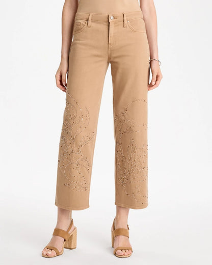 Girlfriend Studded Wide-Leg Crop Jeans - US 9161