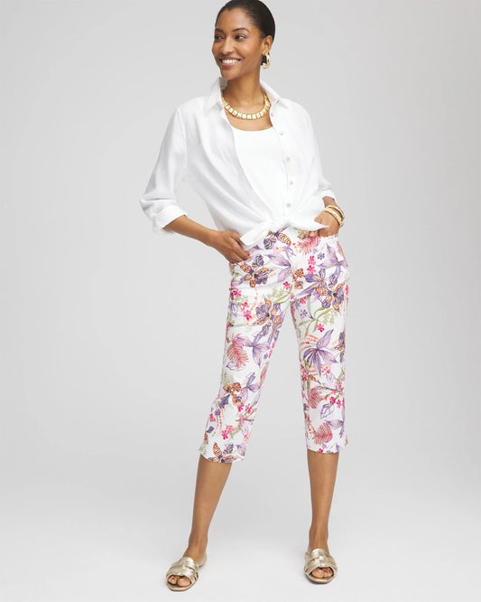 Brigitte™ Floral Pull-On Capri Pants - US 1427