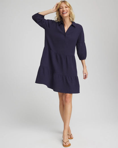 Woven Tiered Swim Cover-Up Dress - US 0866