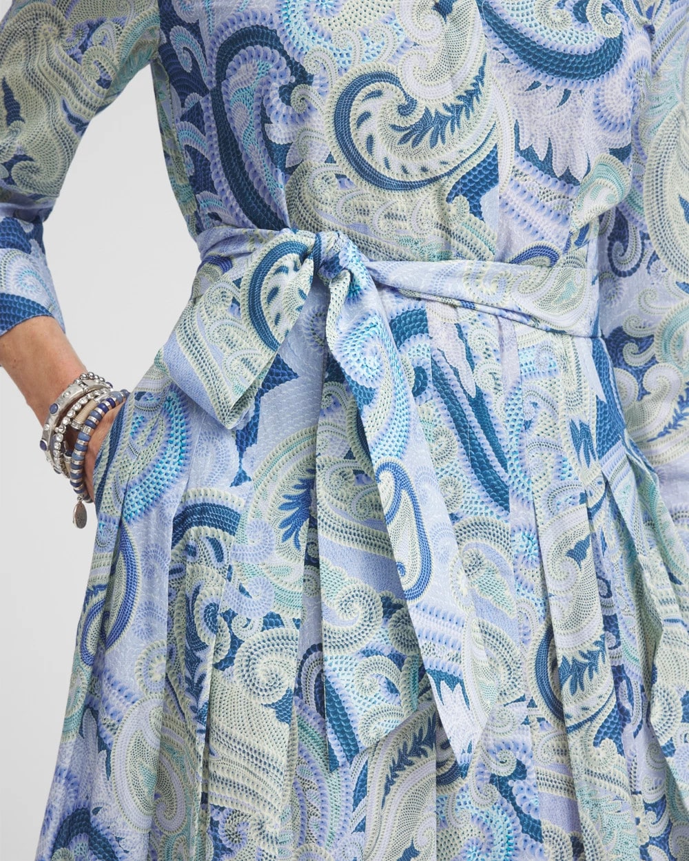 Cotton Voile Pleated-Hem Shirtdress - US 4321