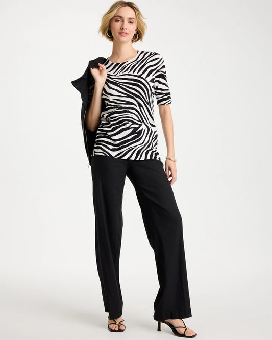 Ella Zebra Crewneck Pullover Sweater - US 0680