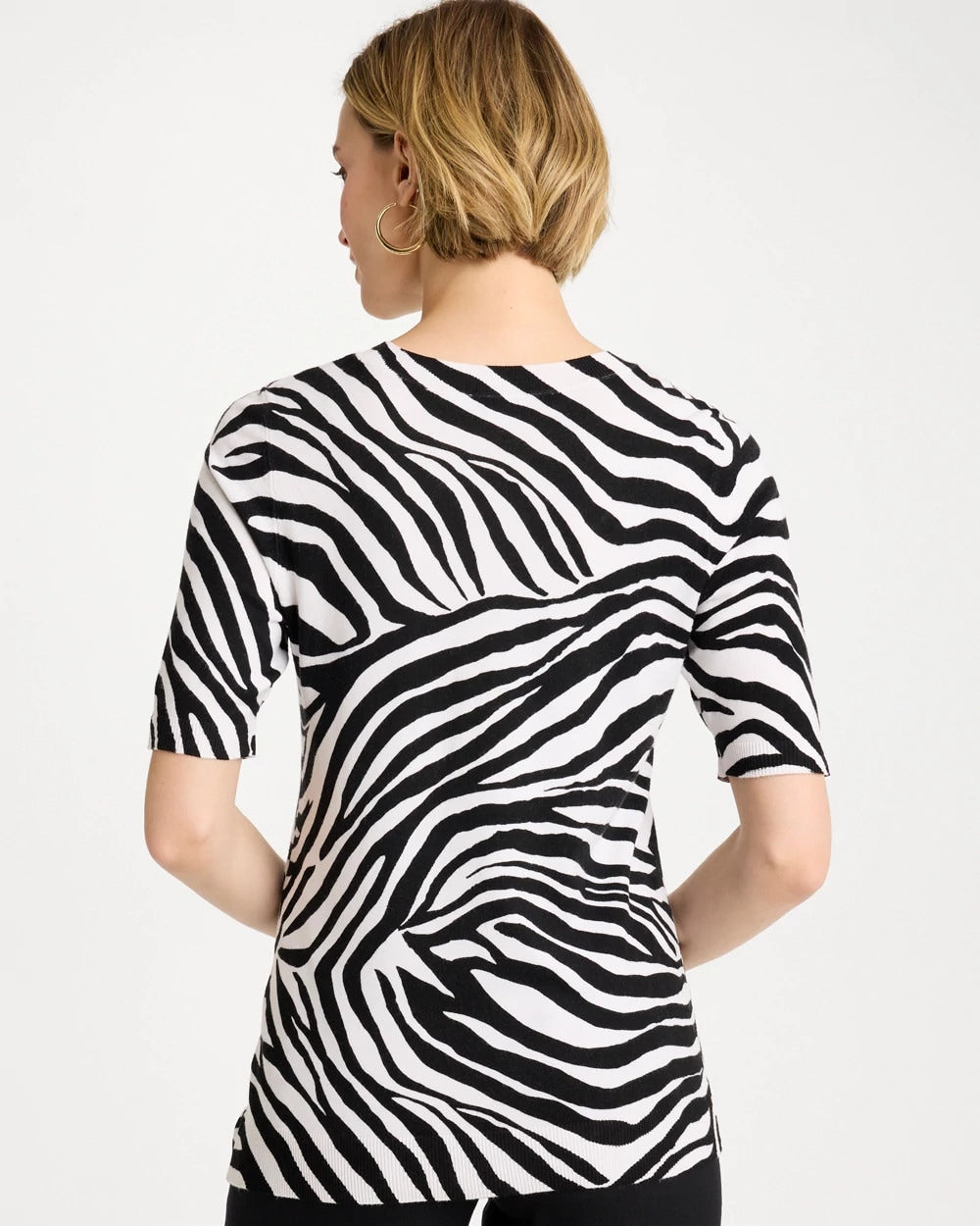 Ella Zebra Crewneck Pullover Sweater - US 0680