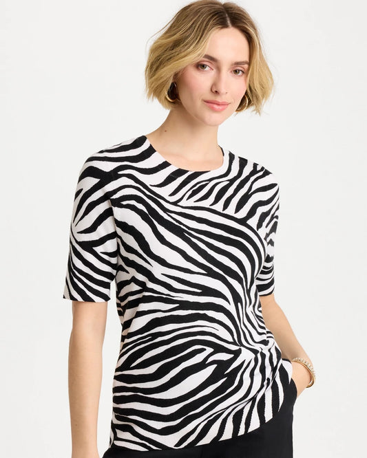Ella Zebra Crewneck Pullover Sweater - US 0680