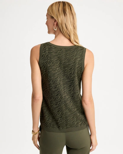 Ella Zebra Jacquard Scoopneck Sweater Tank - US 4200