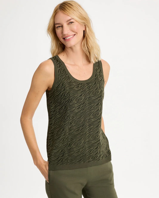 Ella Zebra Jacquard Scoopneck Sweater Tank - US 4200