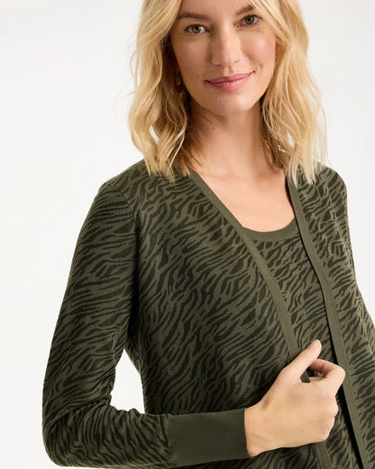 Ella Jacquard Long-Sleeve Cardigan - US 3792