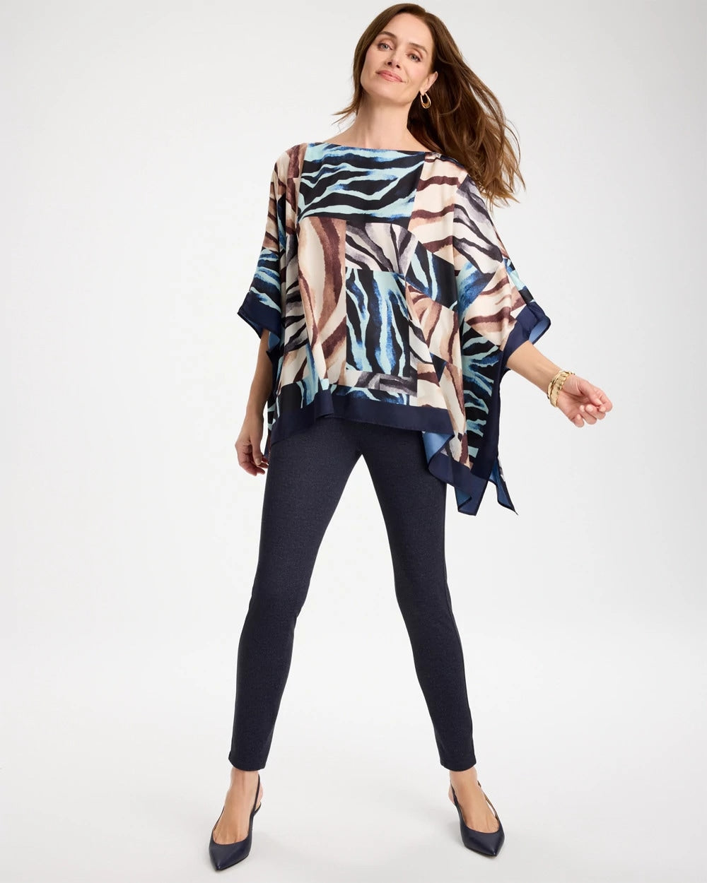 Zebra Zing Printed Poncho - US 7567