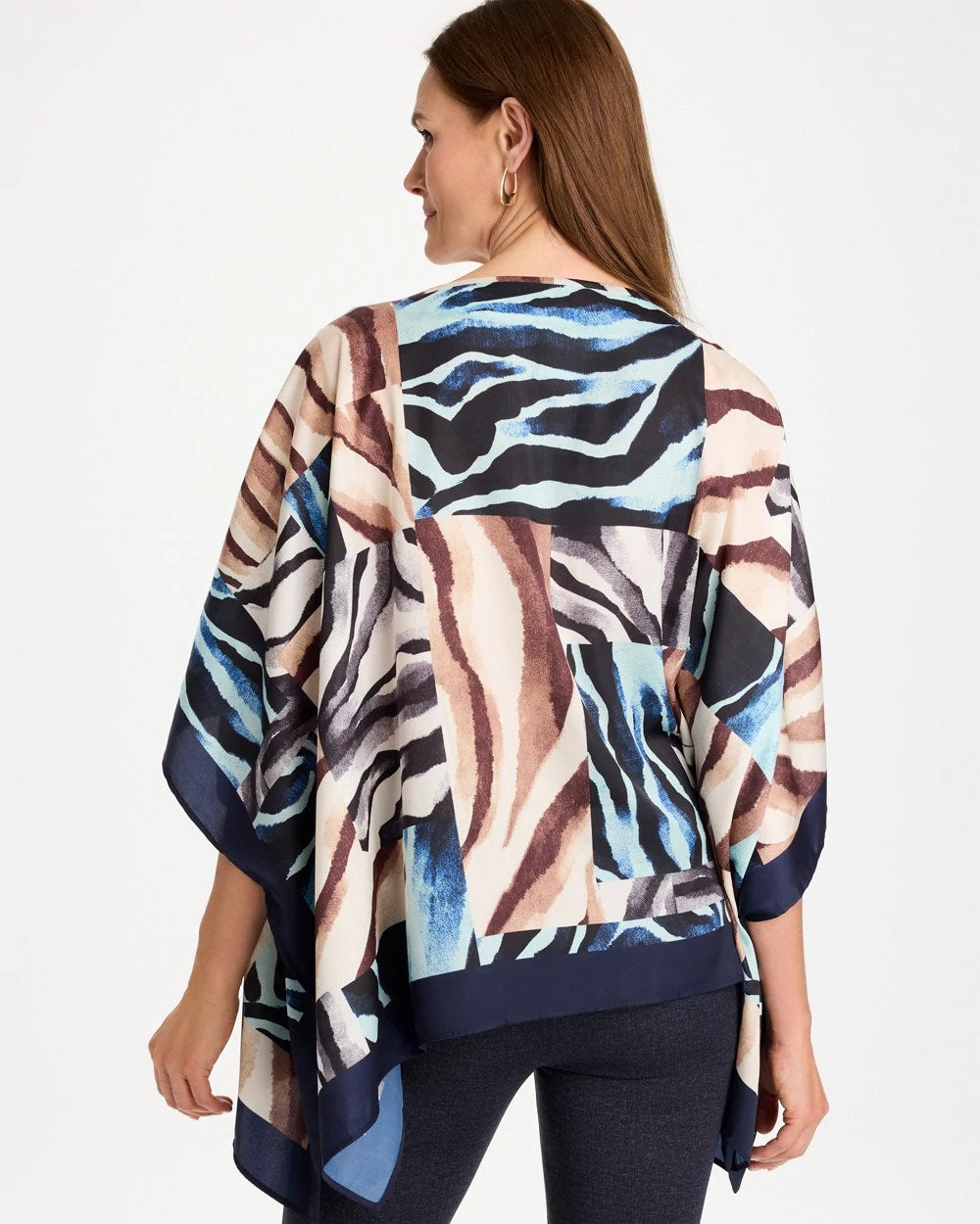 Zebra Zing Printed Poncho - US 3444