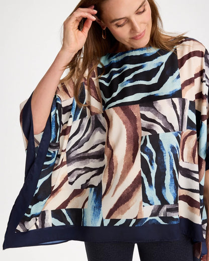 Zebra Zing Printed Poncho - US 3444