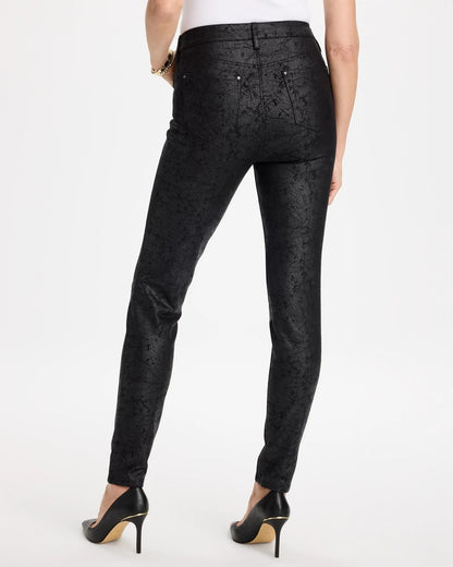 Faux Leather Five Pocket Skinny Pants - US 5890