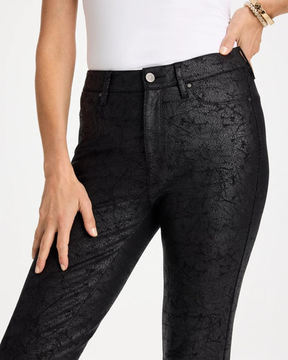 Faux Leather Five Pocket Skinny Pants - US 5890