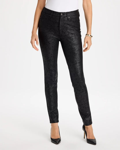 Faux Leather Five Pocket Skinny Pants - US 5890