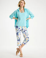 Brigitte™ Slim Handpainted Pull-On Capri - US 0040